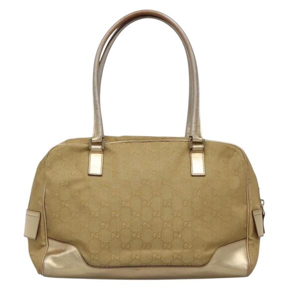 GUCCI GG Canvas Hand Bag Gold Tone 002 002 - Picture 3 of 16